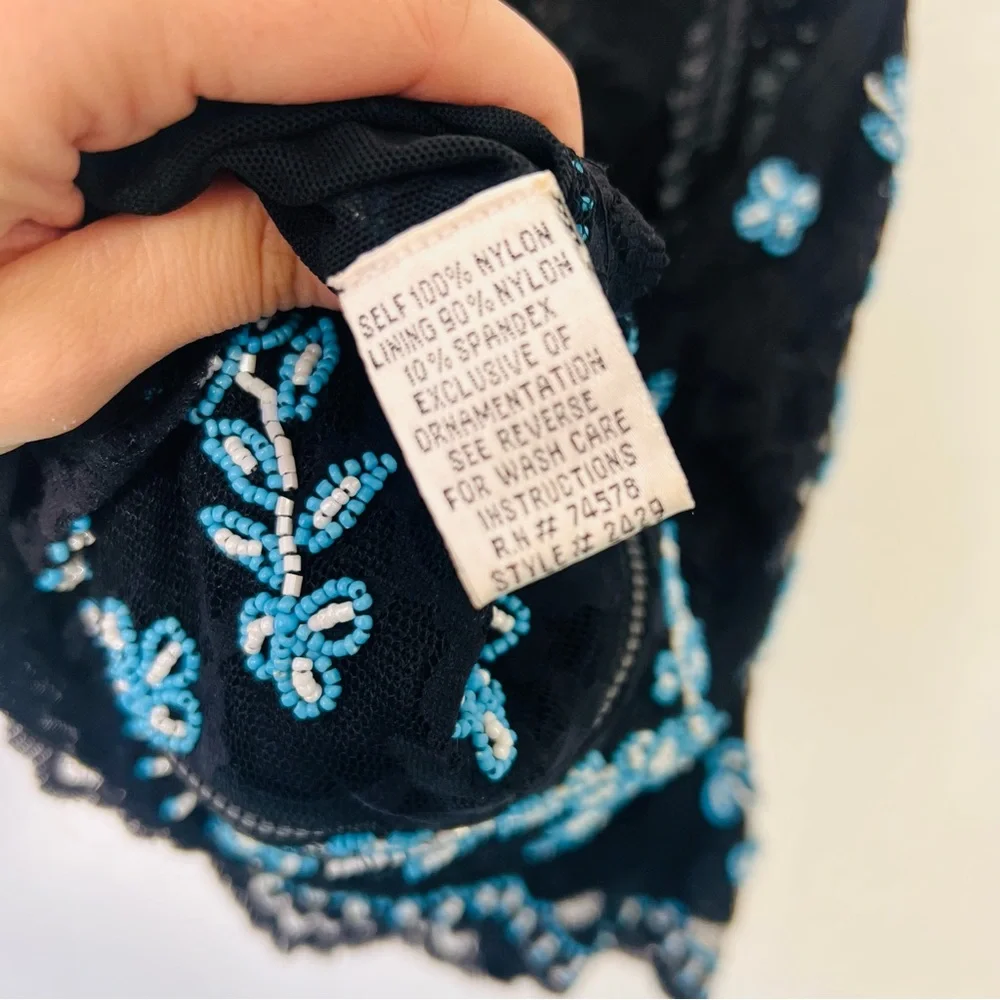 Vintage Cache Beaded Lace Halter Top 6 - Picture 9 of 13